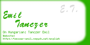 emil tanczer business card